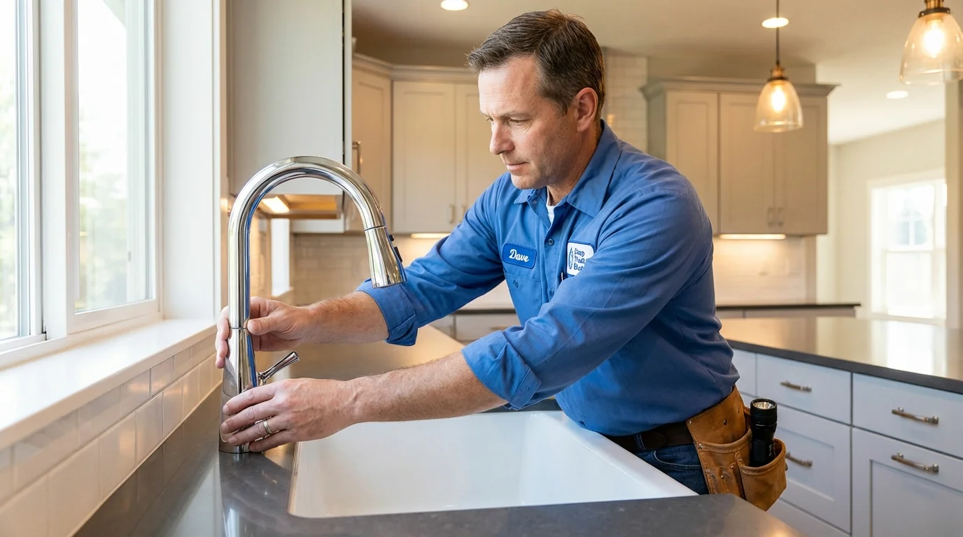 Kitchen faucet installation by Johns Plumbing LLC in Holtville