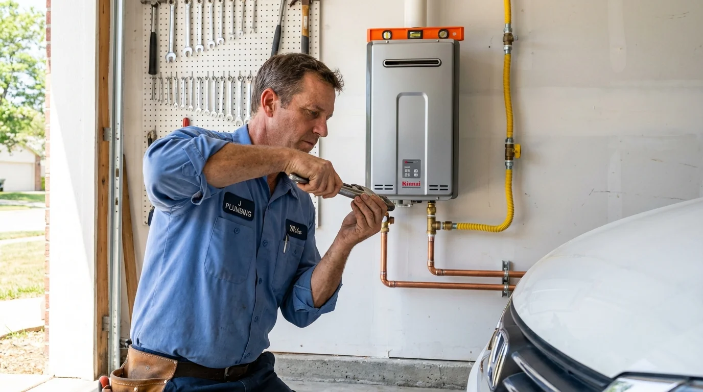 Tankless water heater installation by a Johns Plumbing LLC plumber in Holtville